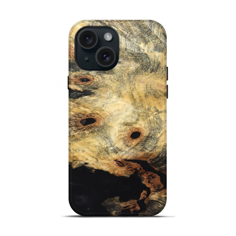iPhone 15 Wood Live Edge Phone Case - Kristin (Solid Wood, 830274)