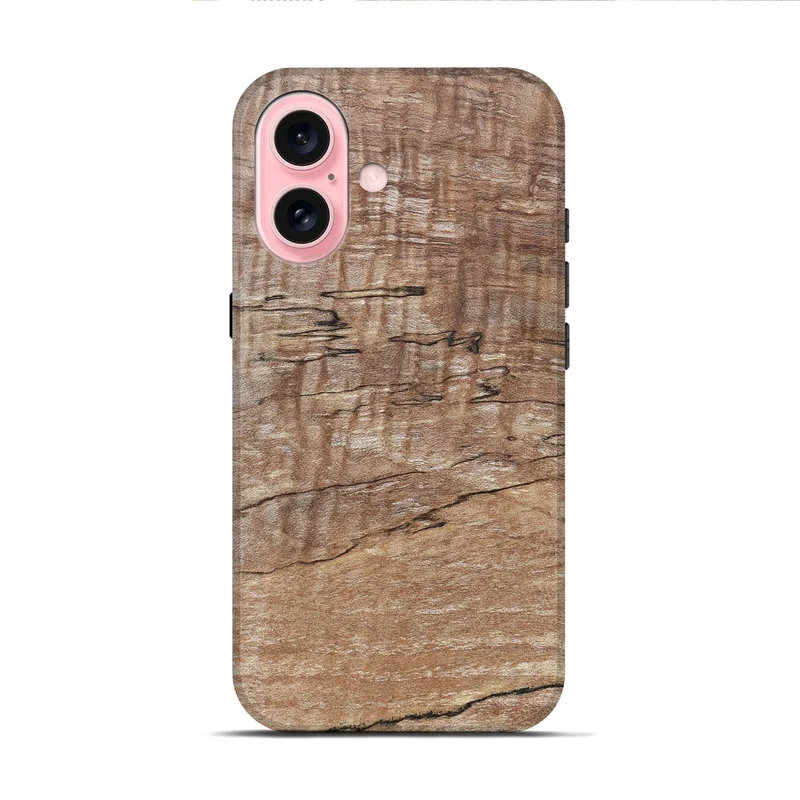 iPhone 16 Wood Live Edge Phone Case - Kelsi (Solid Wood, 830261)