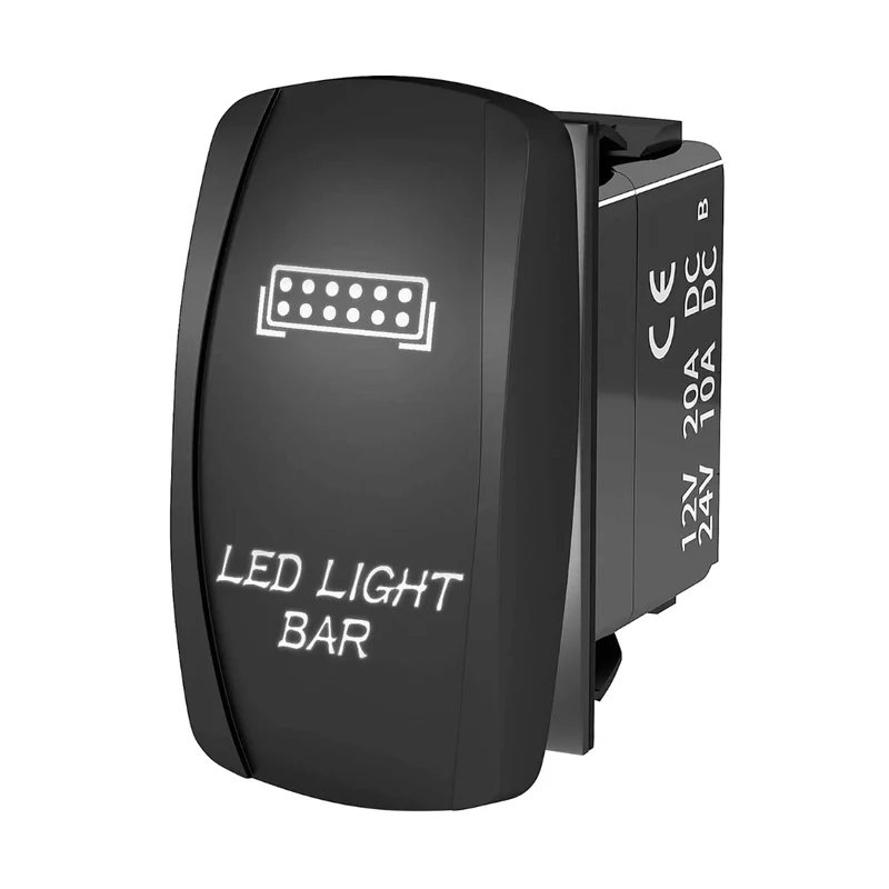 Interruttore a bilanciere rettangolare ON-OFF con LED / barra luminosa