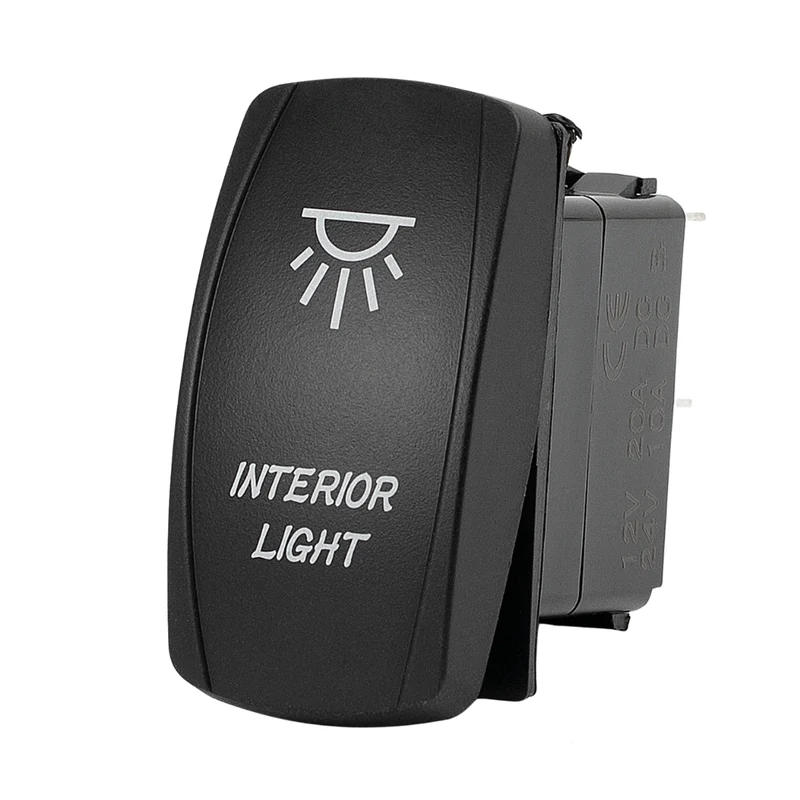 Interruttore a bilanciere rettangolare ON-OFF con LED / Luci interne