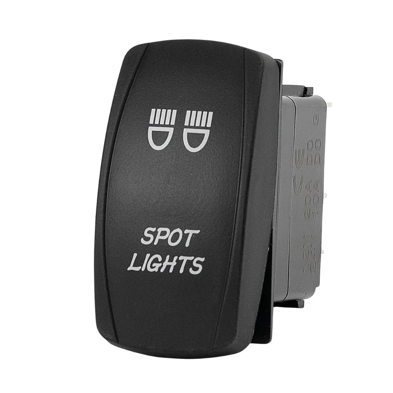 Interruttore a bilanciere rettangolare ON-OFF con LED/faretti