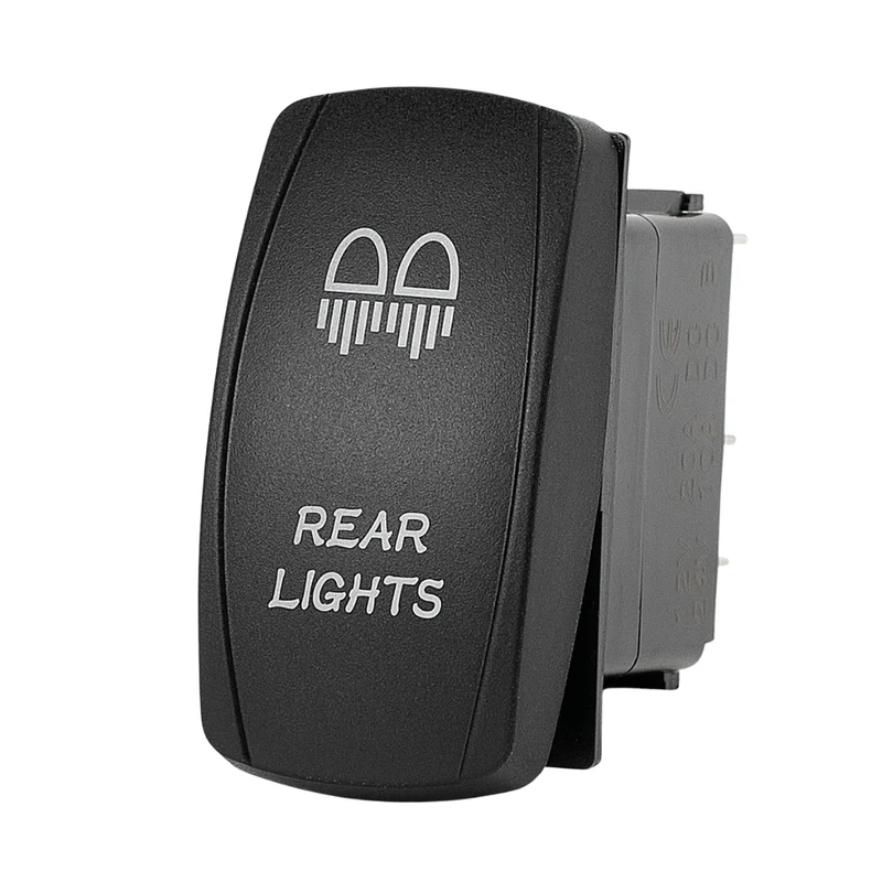Interruttore a bilanciere rettangolare ON-OFF con LED / Luci posteriori