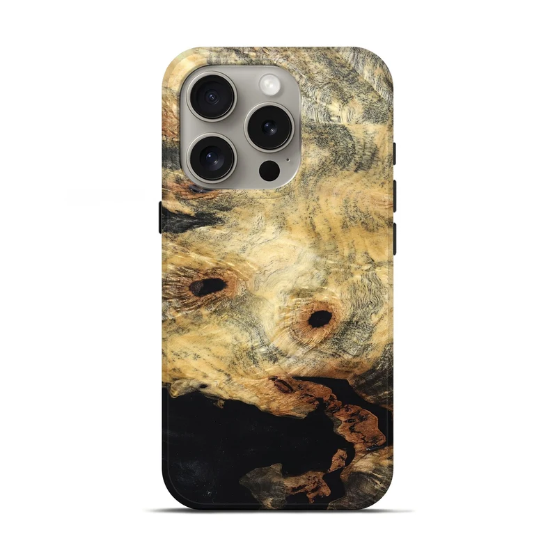 iPhone 16 Pro Wood Live Edge Phone Case - Kristin (Solid Wood, 830274)