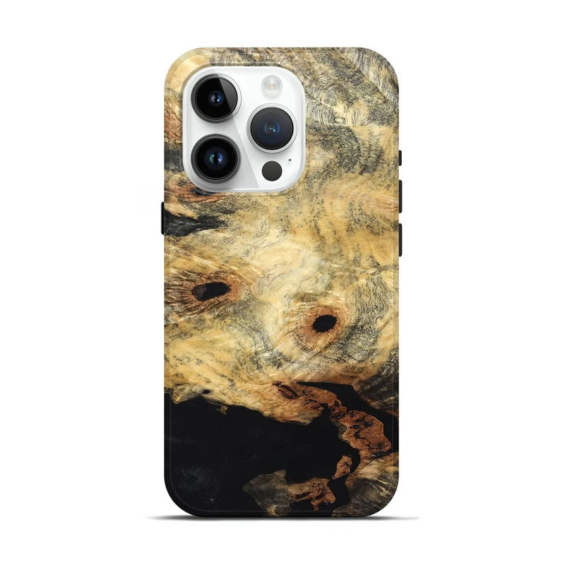 iPhone 15 Pro Wood Live Edge Phone Case - Kristin (Solid Wood, 830274)