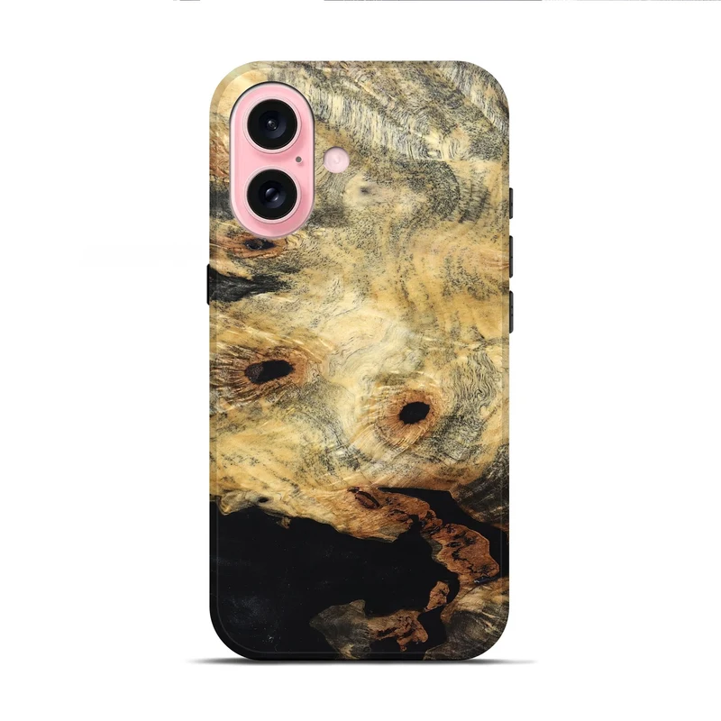 iPhone 16 Wood Live Edge Phone Case - Kristin (Solid Wood, 830274)