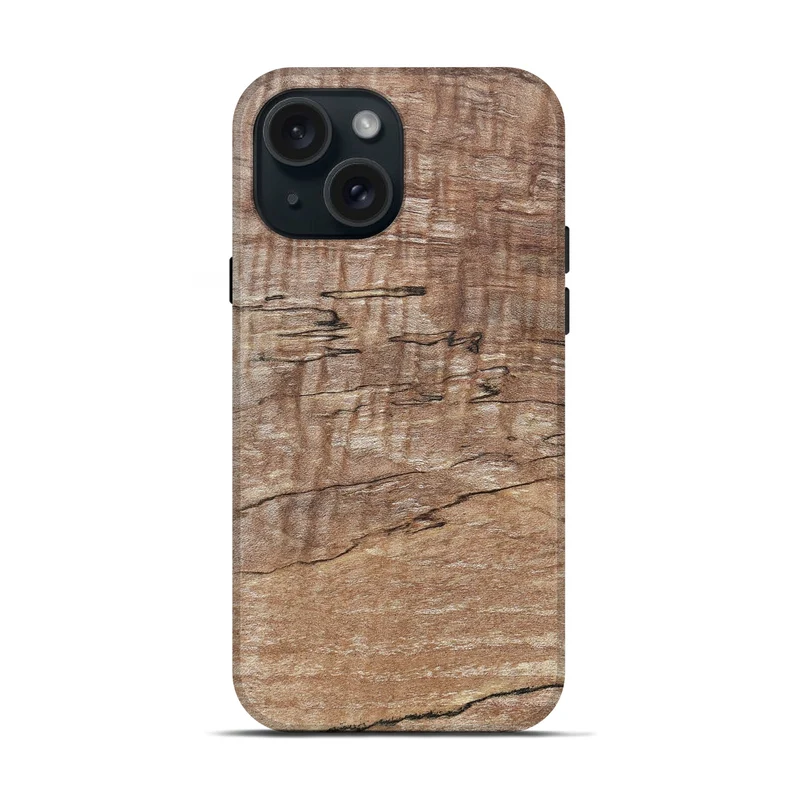 iPhone 15 Wood Live Edge Phone Case - Kelsi (Solid Wood, 830261)