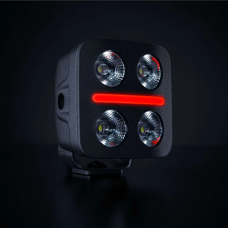 Lampada da lavoro Strands D-Line QB Hardcore con luce di posizione ambra e rossa