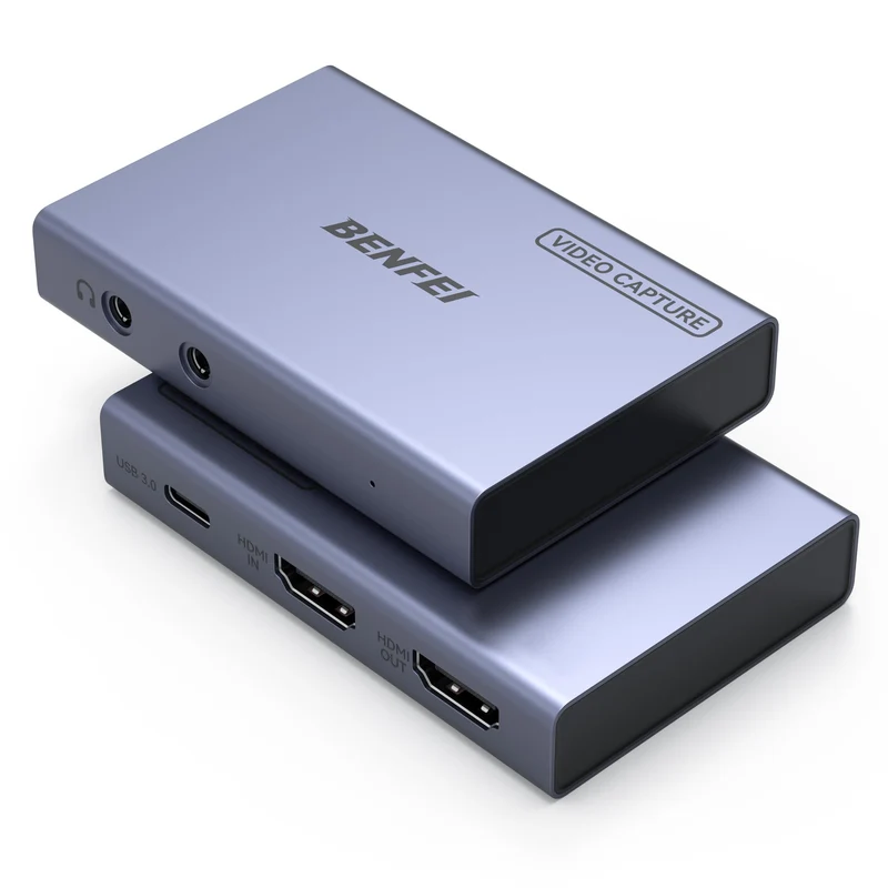 BENFEI 4K@60Hz HDMI to USB-C Video Capture Card with Loop Out, 1080P 60FPS Low Latency Game Capture Device for Streaming, Gaming, Switch, PS4/5, Xbox, Mac, Laptop