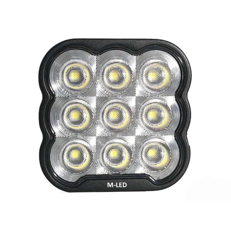 Faro da lavoro LED quadrato con staffa in acciaio inox / 9xLED / 45W