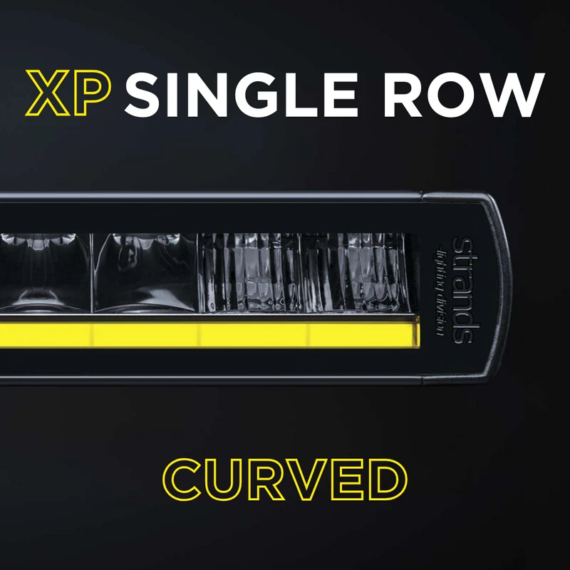 Barre luminose curve Strands Siberia XP a fila singola con luce di posizione gialla/bianca