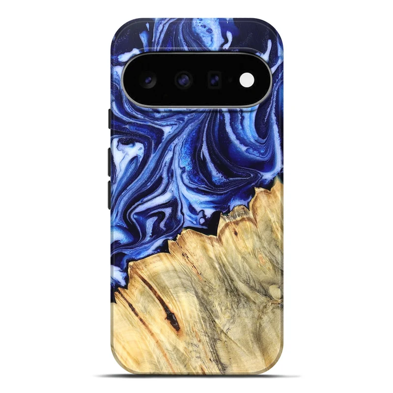 Pixel 11 Pro XL Wood Live Edge Phone Case - Coy (Blue, 830256)
