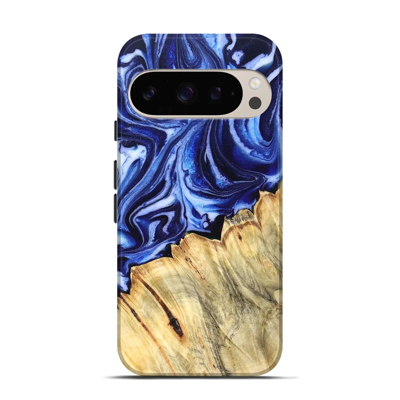 Pixel 10 Wood Live Edge Phone Case - Coy (Blue, 830256)