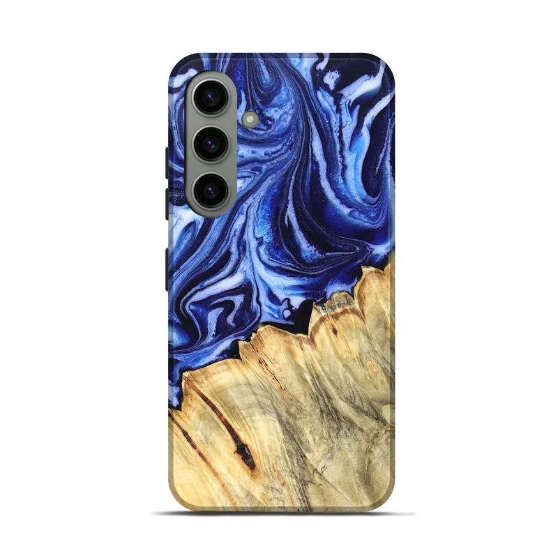 Galaxy S24 Wood Live Edge Phone Case - Coy (Blue, 830256)