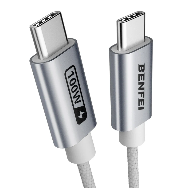 BENFEI 100W USB C Fast Charging Cable(3.3ft), Tangle-Free Silicone USB-C Cable Aluminum Shell, Woven Design for iPhone 15/15Pro/15Plus/15ProMax MacBook Pro/iPad Pro/Air 4,Samsung Galaxy S23+/S23