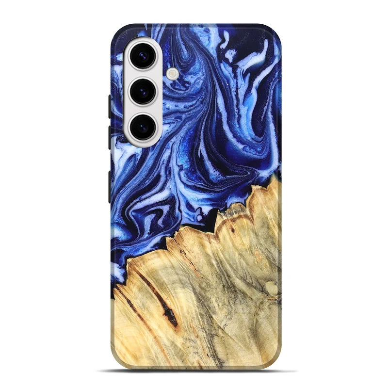 Galaxy S25 Plus Wood Live Edge Phone Case - Coy (Blue, 830256)