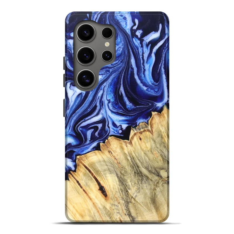 Galaxy S25 Ultra Wood Live Edge Phone Case - Coy (Blue, 830256)