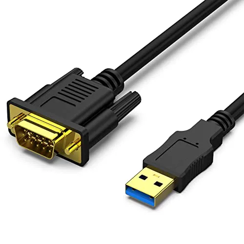 BENFEI 6 Feet USB 3.0 to VGA Cable Male to Male, Uni-Directional USB to VGA for Windows 11, Windows 10, Windows 8.1, Windows 8, Windows 7(Not for Mac)
