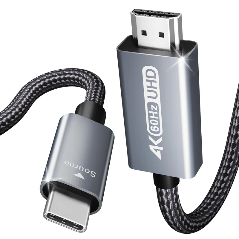 BENFEI USB C to HDMI 6ft Cable[4K@60Hz, Aluminum Shell, Nylon Braided], USB Type-C[Thunderbolt 3/4] to HDMI Compatible with iPhone 15 Pro/Max, MacBook Pro/Air 2023, iPad Pro, Surface Book 2 More 6 Feet 4K@60Hz 1 PACK