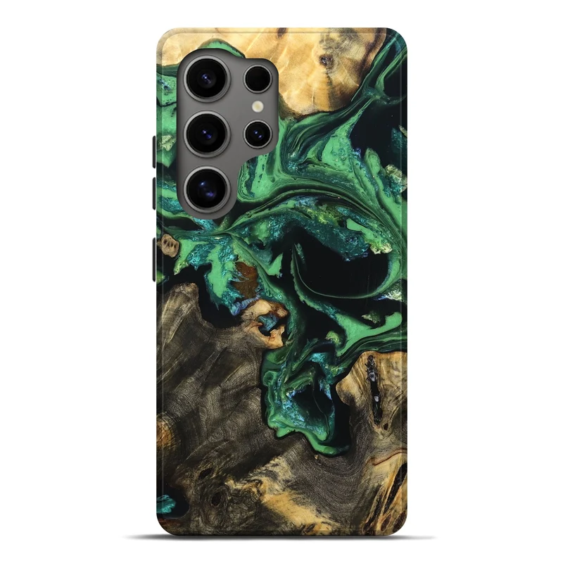 Galaxy S25 Ultra Wood Live Edge Phone Case - Aya (Green, 830250)