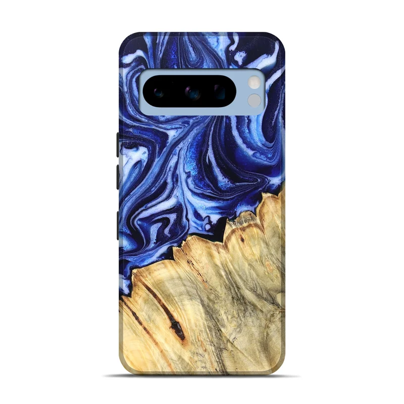 Pixel 8 Pro Wood Live Edge Phone Case - Coy (Blue, 830256)