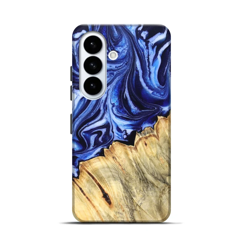 Galaxy S26 Wood Live Edge Phone Case - Coy (Blue, 830256)