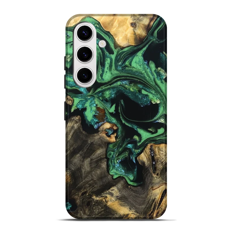 Galaxy S25 Plus Wood Live Edge Phone Case - Aya (Green, 830250)