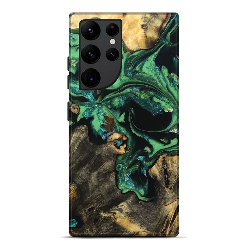 Galaxy S22 Ultra Wood Live Edge Phone Case - Aya (Green, 830250)