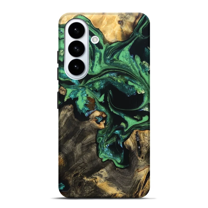 Galaxy S26 Plus Wood Live Edge Phone Case - Aya (Green, 830250)
