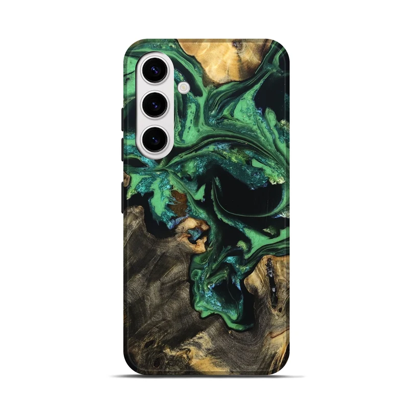 Galaxy S25 Wood Live Edge Phone Case - Aya (Green, 830250)