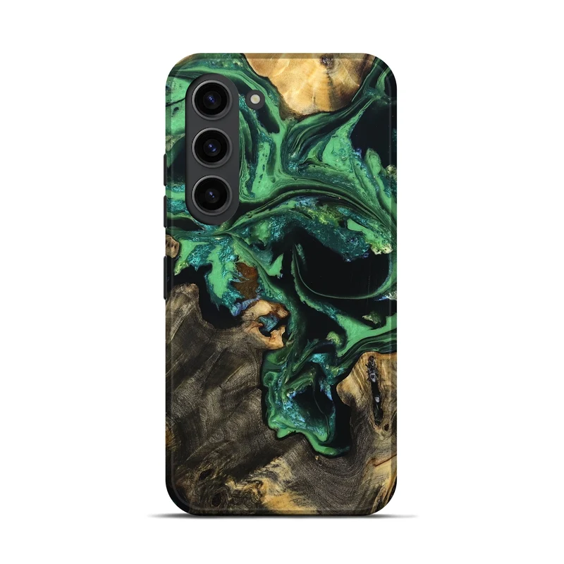 Galaxy S23 Wood Live Edge Phone Case - Aya (Green, 830250)