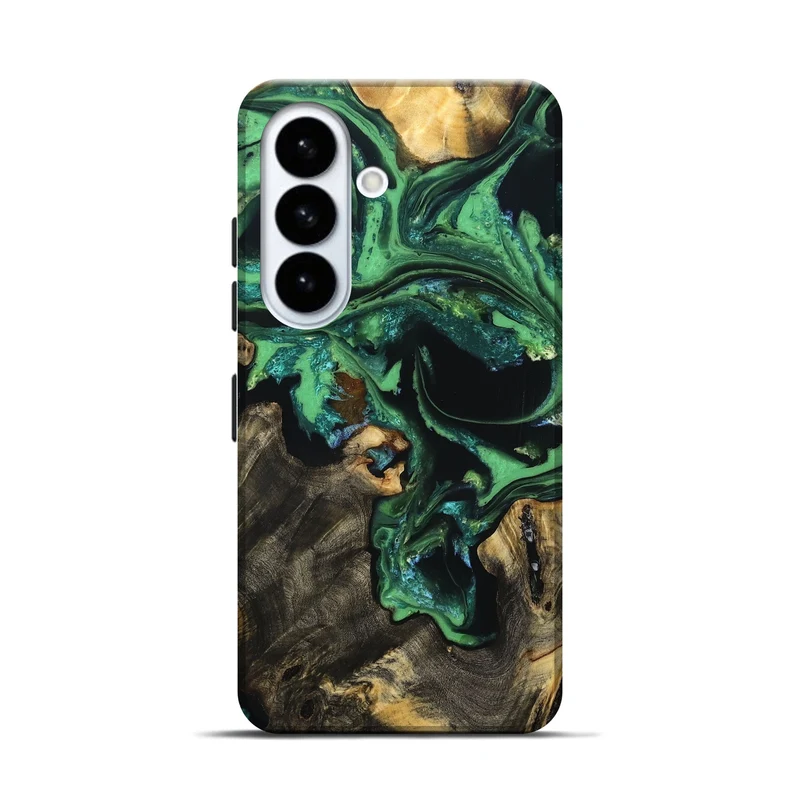 Galaxy S26 Wood Live Edge Phone Case - Aya (Green, 830250)
