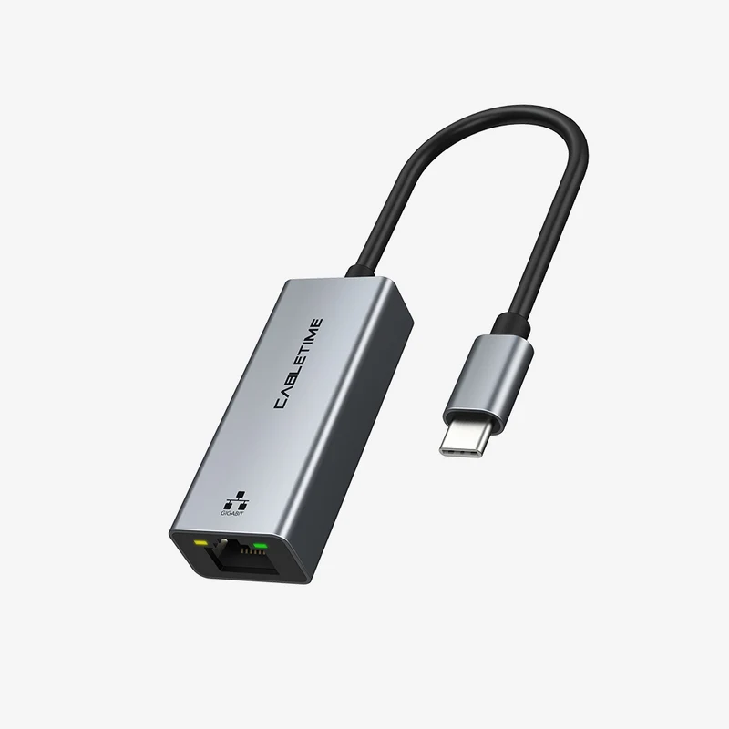 USB C to Rj45 Ethernet Adapter 1Gbps Thunderbolt 4/3 Compatible to RJ45 Network for MacBook Pro/Air, iPhone 16 Pro/Max, iPad, XPS