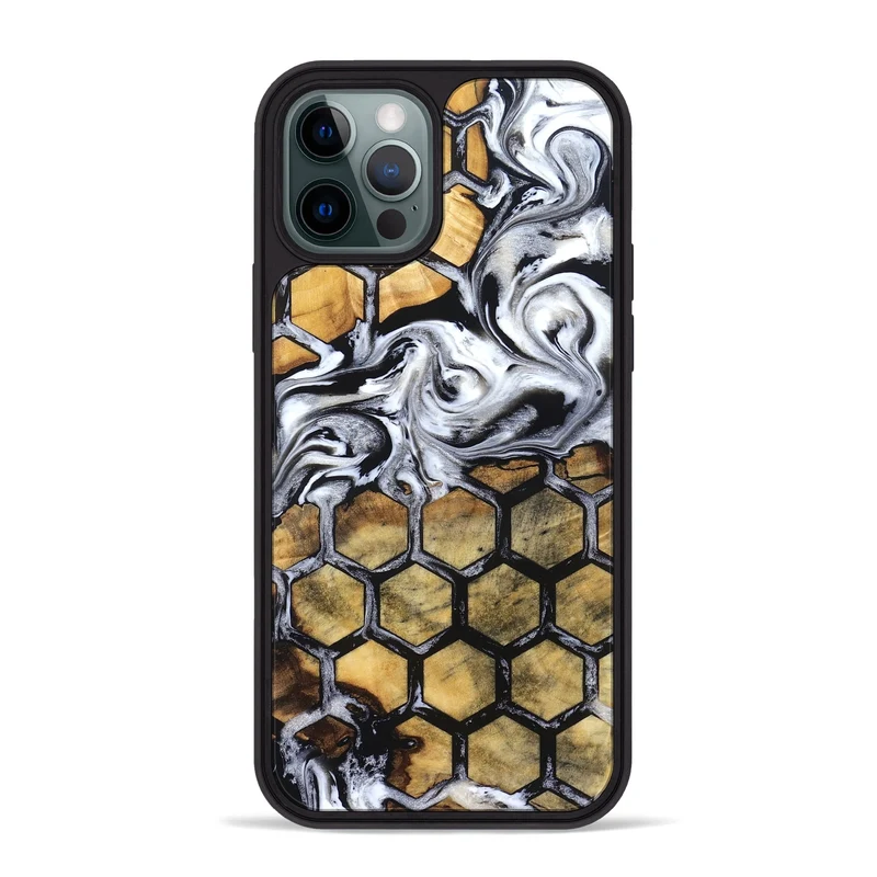 iPhone 12 Pro Max Wood Phone Case - Olive (Pattern, 829965)