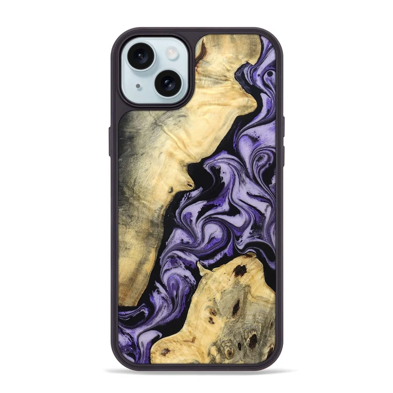 iPhone 15 Plus Wood Phone Case - Sharon (Purple, 830016)