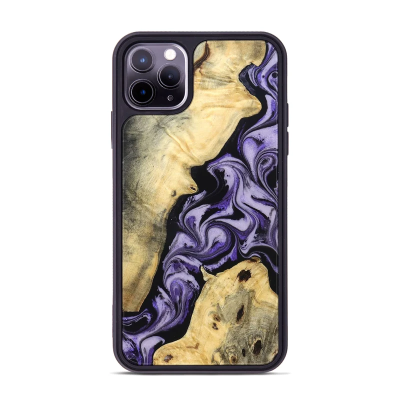 iPhone 11 Pro Max Wood Phone Case - Sharon (Purple, 830016)