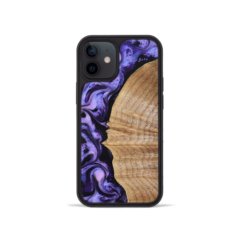 iPhone 12 mini Wood Phone Case - Tillie (Purple, 830015)