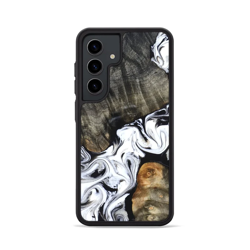 Galaxy S24 Wood Phone Case - Deidre (Black & White, 829735)