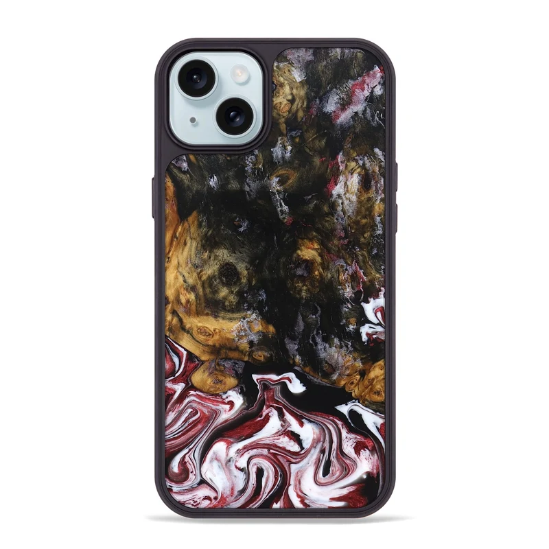 iPhone 15 Plus Wood Phone Case - Jess (Red, 829733)