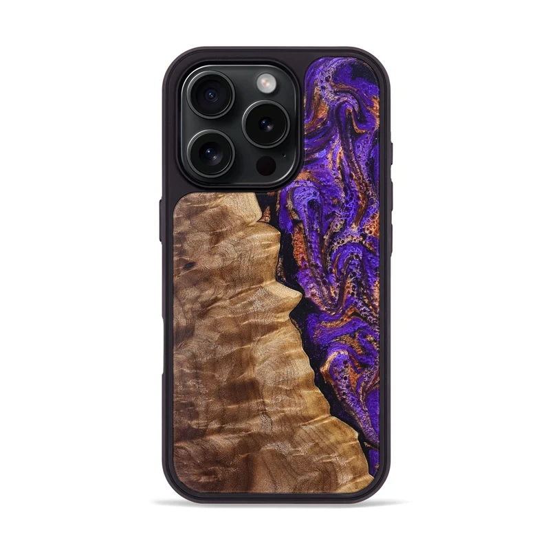 iPhone 16 Pro Wood Phone Case - Leanna (Purple, 829732)