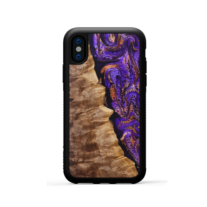 iPhone Xs Wood Phone Case - Leanna (Purple, 829732)