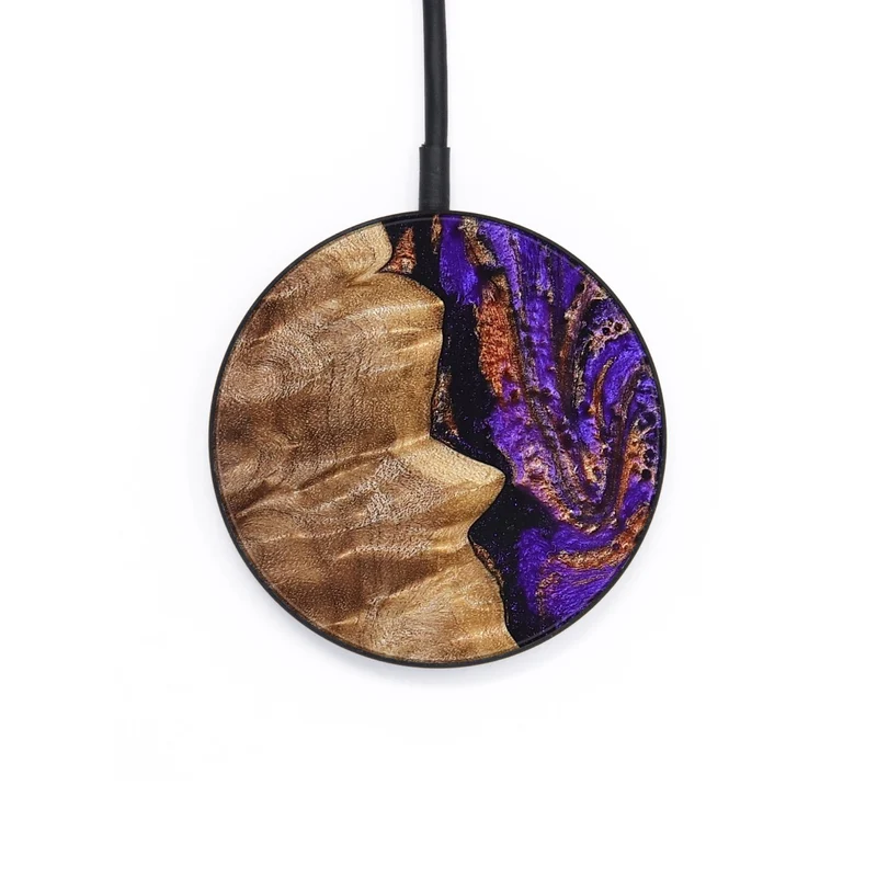 Circle Wood Wireless Charger - Leanna (Purple, 829732)