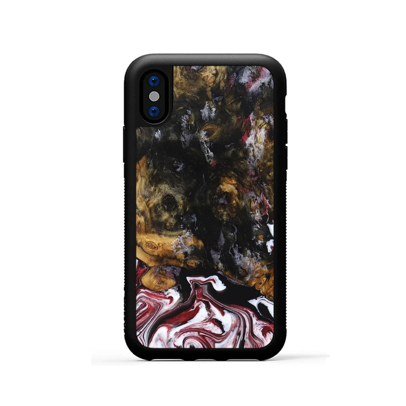 iPhone Xs Wood Phone Case - Jess (Red, 829733)