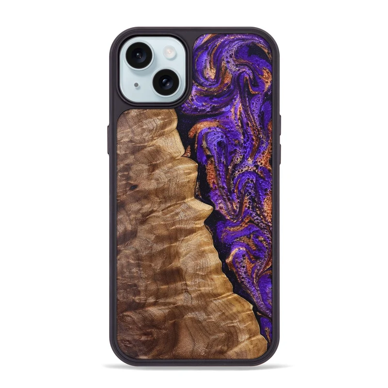 iPhone 15 Plus Wood Phone Case - Leanna (Purple, 829732)
