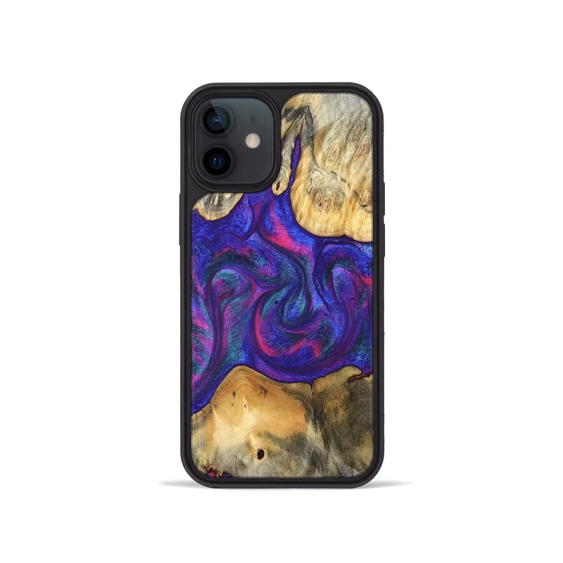 iPhone 12 mini Wood Phone Case - Donie (Purple, 829728)
