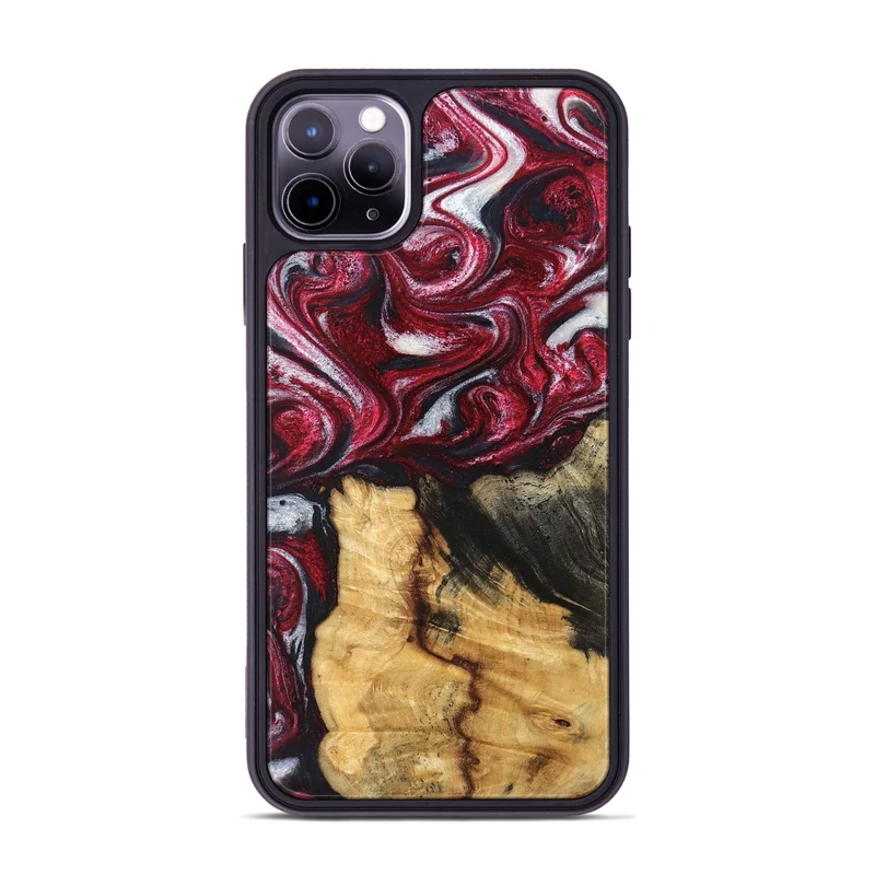 iPhone 11 Pro Max Wood Phone Case - Cleve (Red, 829717)