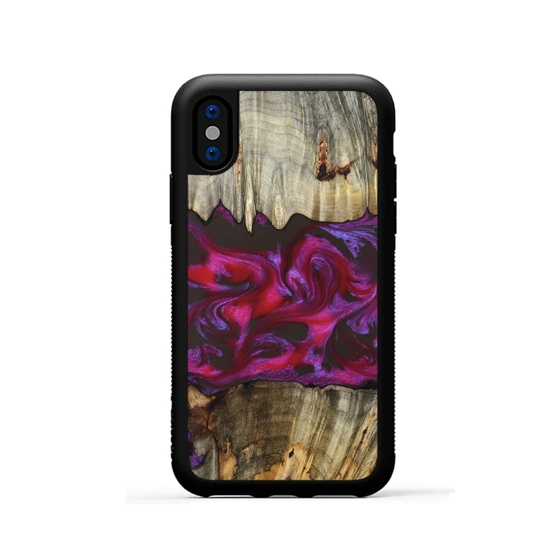 iPhone Xs Wood Phone Case - Jaylen (Red, 829716)
