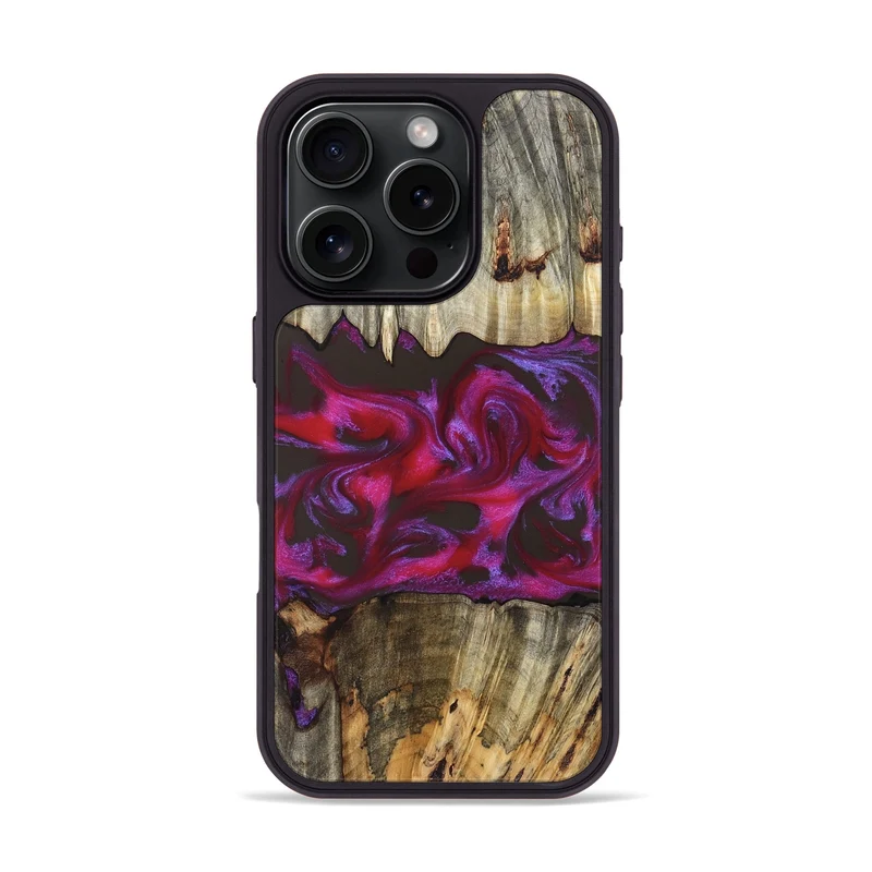 iPhone 16 Pro Wood Phone Case - Jaylen (Red, 829716)