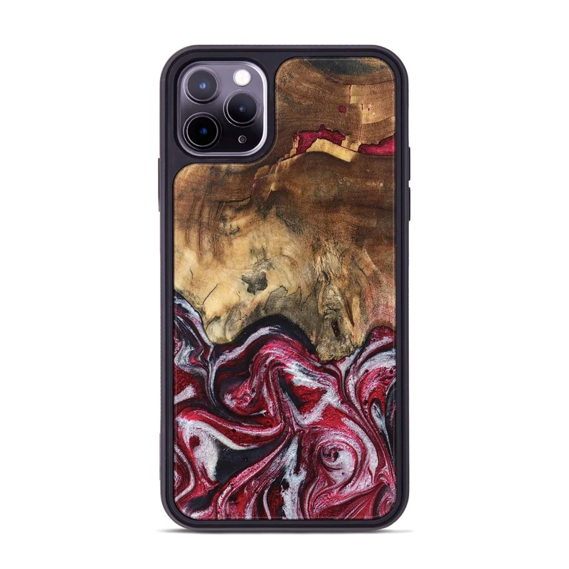 iPhone 11 Pro Max Wood Phone Case - Chaya (Red, 829722)