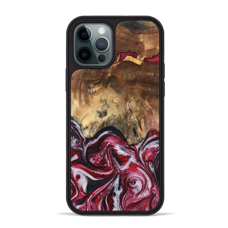 iPhone 12 Pro Max Wood Phone Case - Chaya (Red, 829722)