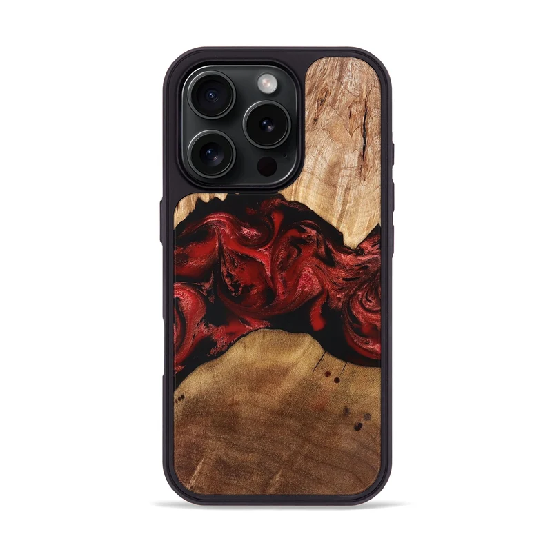 iPhone 16 Pro Wood Phone Case - Marlon (Red, 829713)